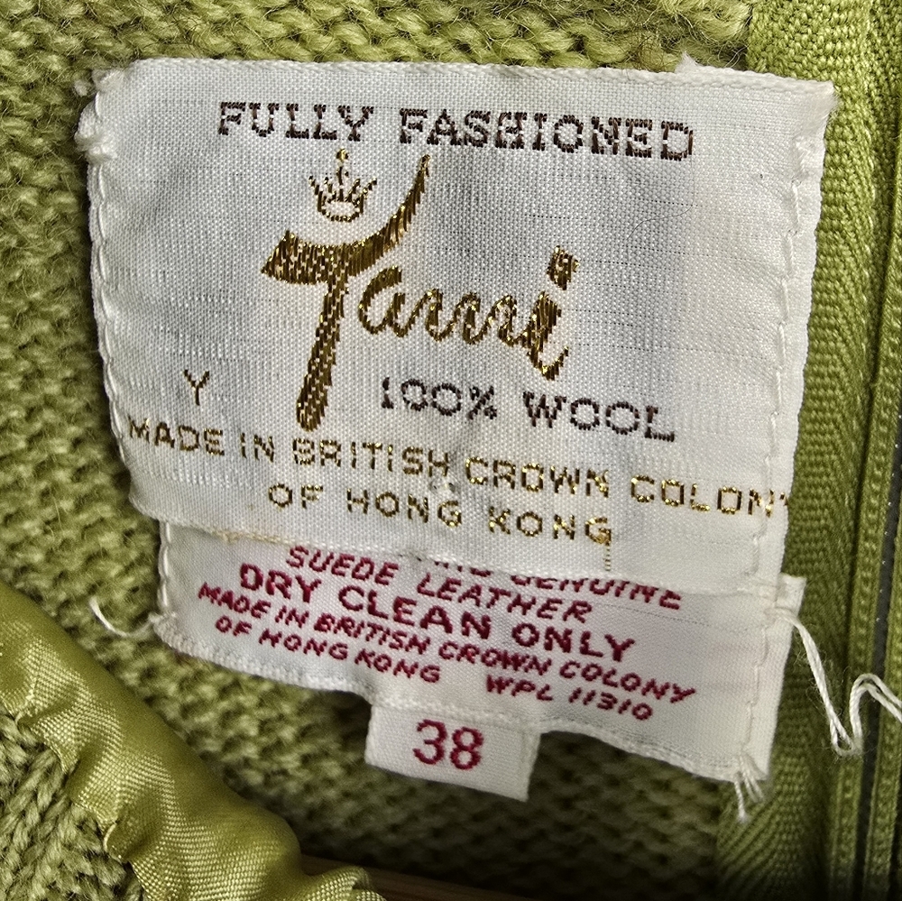 Vintage Suede Wool Crochet Mock Neck Sweater Floral Embroidered - Picture 10 of 12